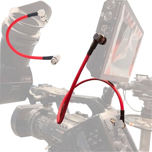 DF DIGITALFOTO BNC Koaxialkabel 12G HD-SDI 75Ω, BNC Stecker auf Stecker L-Form, Canare LV-61S Original Kabel für 4K Videokamera 0,5m Rot, AR12 von DF DIGITALFOTO