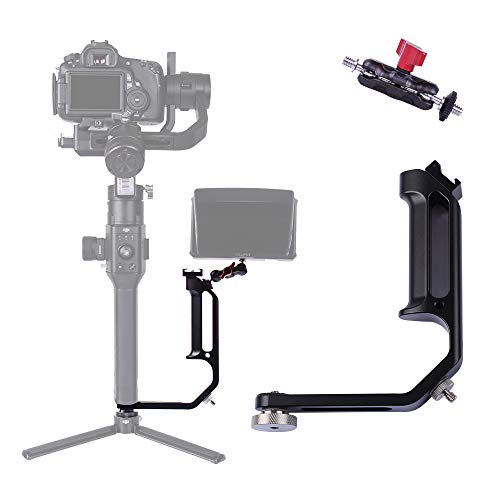 DF DIGITALFOTO Gimbal Zubehör M-0667II Griffgriff Neue L-Halterung zur Montage von Monitor oder Mikrofon mit Mini-Zaubergriff, Kompatibel für Ronin S ZHIYUN Crane 2 / MOZA Air 2 / FEIYU-Gimbal-Griff von DF DIGITALFOTO