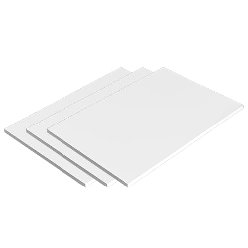 DFDPAXL 3 Stück Weiße PVC-Schaumstoffplatten 100 × 100 × 12 Mm - 400 × 600 × 12 Mm, Leichte Kunststoffplatten Geeignet Für Heimwerkerarbeiten Und Modellbau,400×400×12mm von DFDPAXL