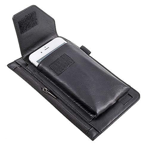 DFV mobile - Cover Vertical Belt Case with Phone Holder Pouch & Inner Pocket with Zipper for LG Leon 3G, H320 - Black von DFV mobile