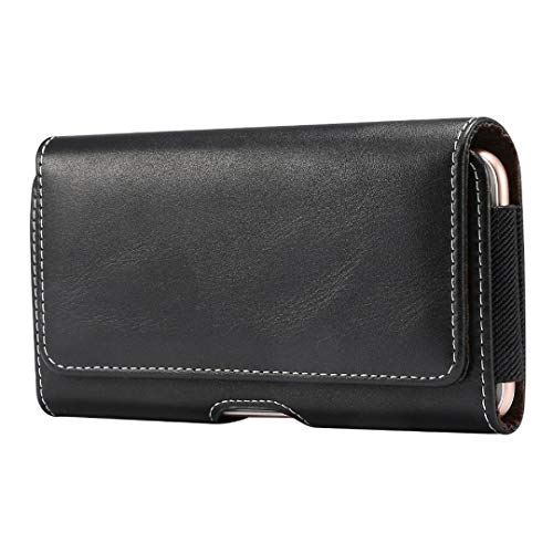 DFV mobile - Etui Horizontale Lederholster mit Gürtelschlaufe für Huawei P20 - Schwarz von DFV mobile