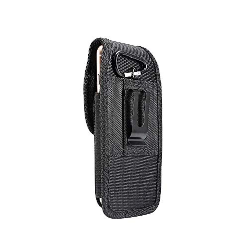 DFV mobile - Gürtelschutzhülle Nylon-Gürtelholster mit Metallclip und Kartenhalter für Philips Xenium E6256 (2024) - Schwarz von DFV mobile