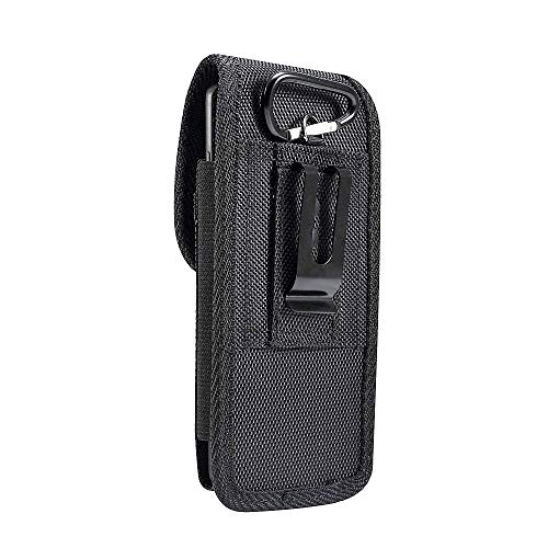 DFV mobile - Gürtelschutzhülle Nylon-Gürtelholster mit Metallclip und Kartenhalter für Sharp Aquos sense7 Plus (2023) - Schwarz von DFV mobile