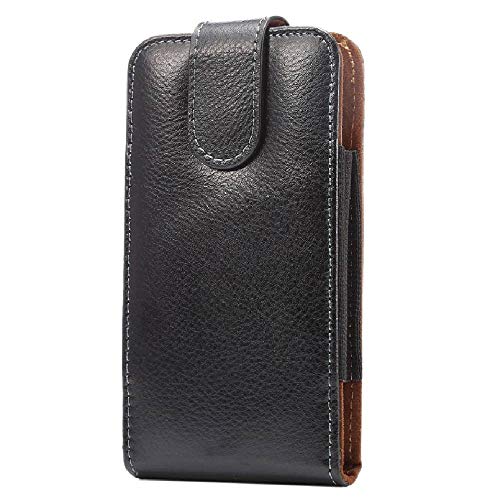 DFV mobile - Gürteltasche Echtleder Etui mit Gürtelclips Swivel 360 aus Premium Echtem Leder für ALLCALL Rio S - Schwarz von DFV mobile