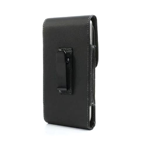 DFV mobile - Gürteltasche Holster Etui mit Metallclip Vertikal Kunstleder für iPhone 13 (2021) - Schwarz von DFV mobile