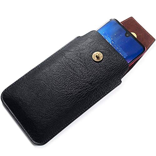 DFV mobile - Leather Cover Vertical Belt Case with Magnetic Closure für GIGASET GX6 PRO (2023) - Black von DFV mobile