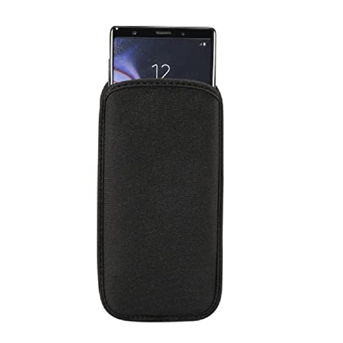 DFV mobile - wasserdichte und Stoßfeste Neopren Sockenhülle für Samsung Galaxy S22 Ultra (2022) - Schwarz von DFV mobile