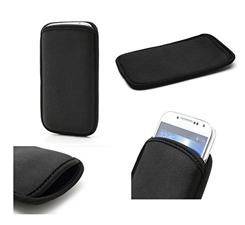 DFV mobile - Neoprene Waterproof Slim Carry Bag Soft Pouch Case Cover for KYOCERA Brigadier E6782 (2014) - Black von DFV mobile