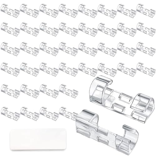 40 Stück Kabelhalter Selbstklebend, Kabelklemmen mit Selbstklebenden Pads, Kabelclips Selbstklebend für Kabelmanagemen, Kabelhalter Kabel Verstecken für Weihnachtsdeko, Usb Ladekabel, Lichterkette 40 Stück Kabelhalter Selbstklebend, Kabelklemmen mit Selbstklebenden Pads, Kabelclips Selbstklebend für Kabelmanagemen, Kabelhalter Kabel Verstecken für Weihnachtsdeko, Usb Ladekabel, Lichterkette von DGDUBRB