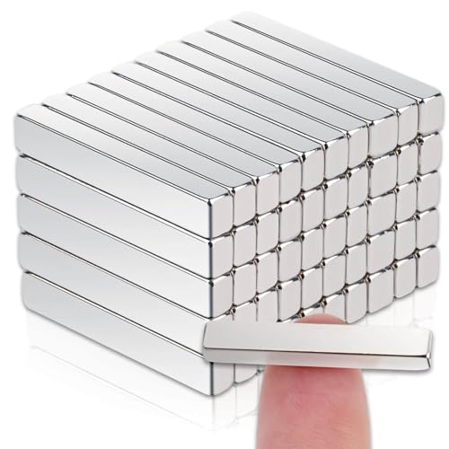 50 Stück Magnete Stark Rechteckig, 25x4x3mm Extra Starke Magnete für Magnettafel Stark, Neodym Magnete Extra Stark Kleine Whiteboard Magnete, Magneten Starker Halt, Whiteboard Magnete zum Basteln von DGDUBRB