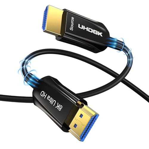 DGHUMEN Glasfaser HDMI Kabel 5Meter, 48Gbps High Speed HDMI 2.1 Kabel Unterstützt 8K@60Hz 4K@120Hz HDR eARC HDCP2.3 Dolby 8K Glasfaserkabel Kompatible für PS5 HDTV Soundbar TV-Box Projektor von DGHUMEN