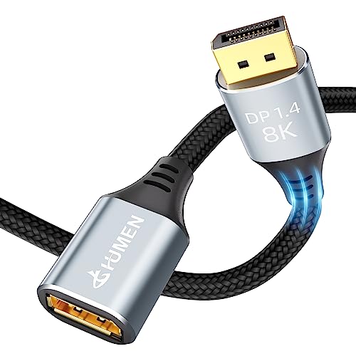 DGHUMEN 8k DisplayPort Kabel 1.4 2M, 8K@60Hz 4K@144Hz 32.4Gbps, HDR, HDCP 2.2, DP 1.4 Kabel für Gaming-Monitor, Grafikkarte TV Projektor von DGHUMEN