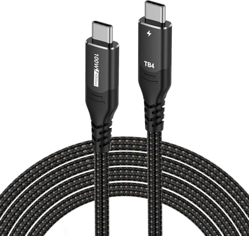 USB4 Kabel mit Thunderbolt 4 Kabel 1.5M, 8K 40Gbps Datentransfer Ladekabel, 100W USB C auf USB C Kabel Unterstützung 8K@60Hz Kompatibel mit Thunderbolt 3/4 für iPhone 15, Laptop, Macbook, Hubs, Docks von DGHUMEN