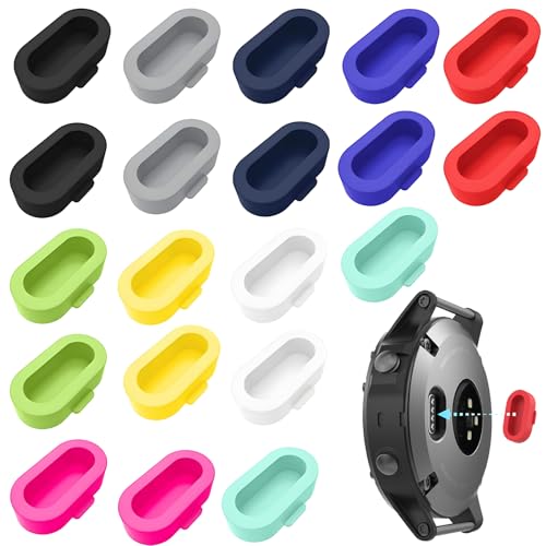 DGMI 20 Stück Silikon Ladeanschluss Staubstecker für Garmin Fenix 7S/7/6/6S/6X/5/5S/5X,Venu 3/3s/2,Instinct 3/2/2X,Vivoactive 5/4/4s/3,Forerunner 45/245/745/945,Anti-Staub Ladegerät Port,Mehrfarbig DGMI 20 Stück Silikon Ladeanschluss Staubstecker für Garmin Fenix 7S/7/6/6S/6X/5/5S/5X,Venu 3/3s/2,Instinct 3/2/2X,Vivoactive 5/4/4s/3,Forerunner 45/245/745/945,Anti-Staub Ladegerät Port,Mehrfarbig von DGMI