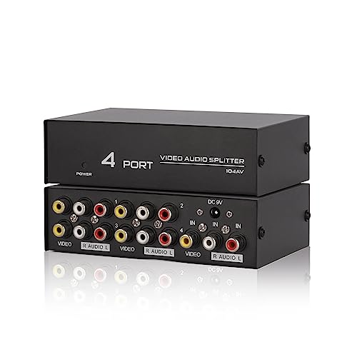 1 in 4 Out RCA Component AV Splitter, Audio Video Splitter, Synchronized Display Splitter for Multiple Devices Such as Computers and televisions von DGODRT