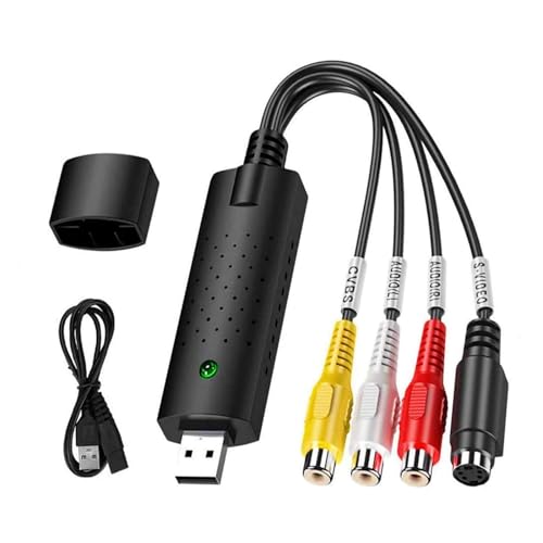 USB 2.0 Audio Video Grabber, VHS Videoadapter Digitalisieren Gerät Konverter Capture Card für Windows 11/10 / 8/7 / XP/Vista / 2000 von DGODRT