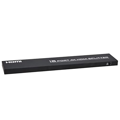 HDMI Splitter 16 Port, HDMI Verteiler 1 in 16 Out 4K@30Hz Unterstützt Full HD 3D Dolby, für Monitor Xbox PS4 Blu-Ray Player HDTV Projektoren von DGODRT