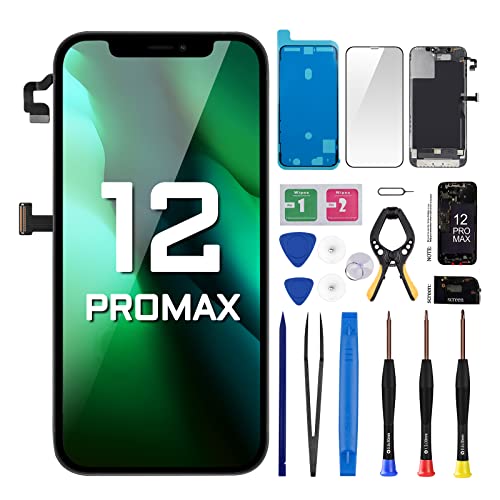 Für iPhone 12 Pro Max Bildschirm Ersatz 6,7 Zoll LCD Display 3D Touch Digitizer Vollmontage mit Ohrlautsprecher Näherungssensor Fix Reparatur Werkzeuge Kit Wasserdicht Kleber Magnet Pad A2411 A2342 Für iPhone 12 Pro Max Bildschirm Ersatz 6,7 Zoll LCD Display 3D Touch Digitizer Vollmontage mit Ohrlautsprecher Näherungssensor Fix Reparatur Werkzeuge Kit Wasserdicht Kleber Magnet Pad A2411 A2342 von DGSCSMY