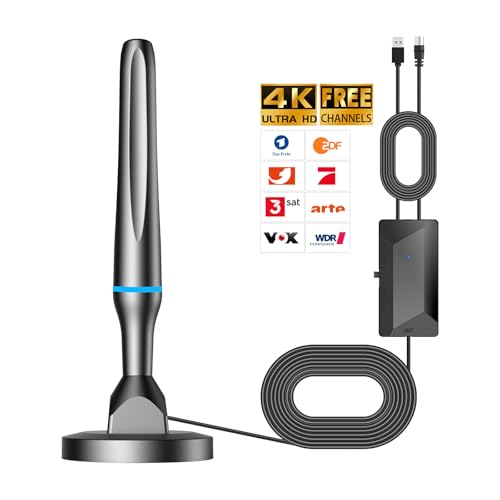 DVBT2 Antenne, DVB-T/DVB-T2-Antenne, Stärkere Stabantenne für digitales Fernsehen/Digital TV/DAB Radio/DVB-T2 Tuner Stick, Maximale Signalqualität - Mit Magnetfuß 3m Kabel DVBT2 Antenne, DVB-T/DVB-T2-Antenne, Stärkere Stabantenne für digitales Fernsehen/Digital TV/DAB Radio/DVB-T2 Tuner Stick, Maximale Signalqualität - Mit Magnetfuß 3m Kabel von DGUPSP