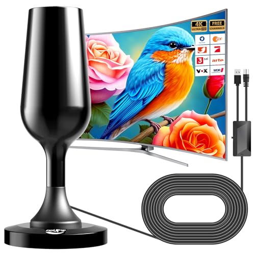 DGUPSP Digitale terrestrische TV-Antenne 2025, externe TV-Antenne mit leistungsstarkem Verstärker, unterstützt 4K, 1080p, VHF, UHF, DVB-T/DVB-T2 - Schwarz DGUPSP Digitale terrestrische TV-Antenne 2025, externe TV-Antenne mit leistungsstarkem Verstärker, unterstützt 4K, 1080p, VHF, UHF, DVB-T/DVB-T2 - Schwarz von DGUPSP