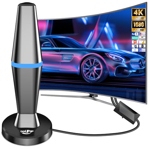 DGUPSP Verstärkte interne TV-Antenne, leistungsstark, 260 km Reichweite, 360 ° Signalempfang, digitale HDTV-Antennen für 1080P 4K alle alten und Smart TV DTT DVB-T/DVB-T2 DGUPSP Verstärkte interne TV-Antenne, leistungsstark, 260 km Reichweite, 360 ° Signalempfang, digitale HDTV-Antennen für 1080P 4K alle alten und Smart TV DTT DVB-T/DVB-T2 von DGUPSP