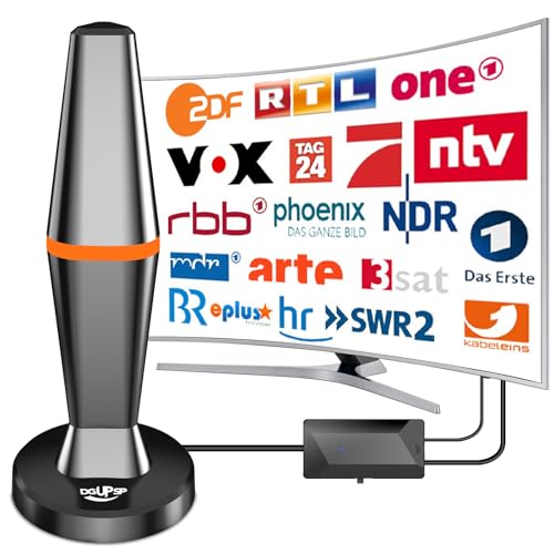 DVBT2 Antenne, zimmerantenne DVB-T & DVB-T2 Antennen mit Verstärker, Großer Reichweite und 360° Empfang, Zimmerantenne für Fernseher mit Starkem Magnetfuß, Geeignet für 4K 1080p & Alle TV-Geräte DVBT2 Antenne, zimmerantenne DVB-T & DVB-T2 Antennen mit Verstärker, Großer Reichweite und 360° Empfang, Zimmerantenne für Fernseher mit Starkem Magnetfuß, Geeignet für 4K 1080p & Alle TV-Geräte von DGUPSP
