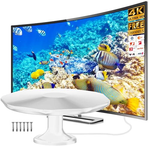 DVBT2 Antenne, zimmerantenne DVB-T & DVB-T2 Antennen mit Verstärker, Großer Reichweite und 360° Empfang, Zimmerantenne für Fernseher mit Starkem Magnetfuß, Geeignet für 4K 1080p & Alle TV-Geräte DVBT2 Antenne, zimmerantenne DVB-T & DVB-T2 Antennen mit Verstärker, Großer Reichweite und 360° Empfang, Zimmerantenne für Fernseher mit Starkem Magnetfuß, Geeignet für 4K 1080p & Alle TV-Geräte von DGUPSP