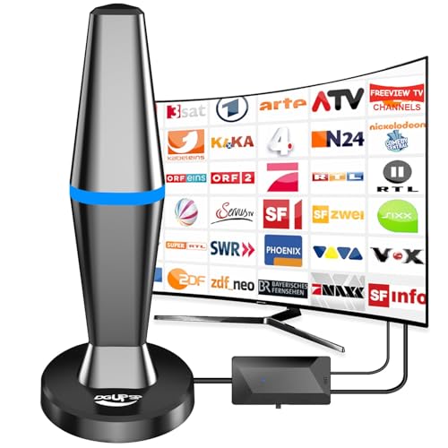 DVBT2 Antenne, zimmerantenne DVB-T & DVB-T2 Antennen mit Verstärker, Großer Reichweite und 360° Empfang, Zimmerantenne für Fernseher mit Starkem Magnetfuß, Geeignet für 4K 1080p & Alle TV-Geräte DVBT2 Antenne, zimmerantenne DVB-T & DVB-T2 Antennen mit Verstärker, Großer Reichweite und 360° Empfang, Zimmerantenne für Fernseher mit Starkem Magnetfuß, Geeignet für 4K 1080p & Alle TV-Geräte von DGUPSP