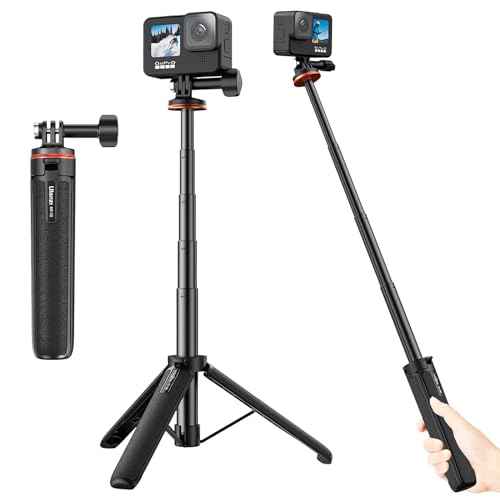 Selfie Stick,Stativ für Smartphone,Gopro Hero 12 Zubehör,Tragbares Vlogging-Zubehör für Gopro Hero 11 10 9 8 7 6 5/Max/DJI Osmo Action und Andere Action-Kameras von DGUSO