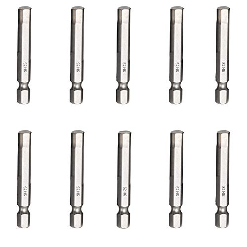 1/4 Zoll H6 Sechskantschaft S2 Stahl Magnetische Bits Inbus-Schraubendreher-Bit für elektrische manuelle Schraubendreher Bohrschrauber Schlagschrauber 50 mm lang (10 Stück) von DGZ Store