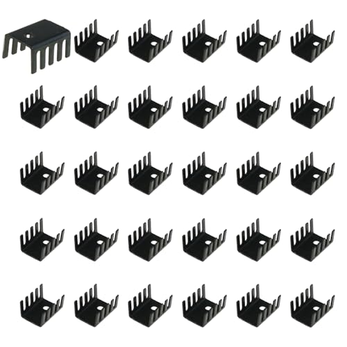 DGZZI 30 Stück 19 x 15 x 10 mm schwarzes Aluminiumprofil Kühlkörper Wärmetransferblock Heizkörper-Isoliermatten geeignet für TO-220-Transistoren DGZZI 30 Stück 19 x 15 x 10 mm schwarzes Aluminiumprofil Kühlkörper Wärmetransferblock Heizkörper-Isoliermatten geeignet für TO-220-Transistoren von DGZZI