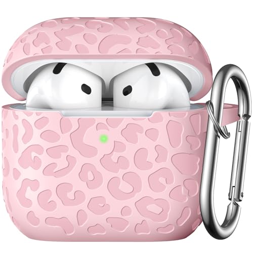 DGege Schutzhülle für AirPods 4 2024, weiche Silikon-Schutzhülle für Apple AirPods 4. Generation, niedliches AirPod-4-Gehäuse, Zubehör mit Schlüsselanhänger, Hellrosa von DGege