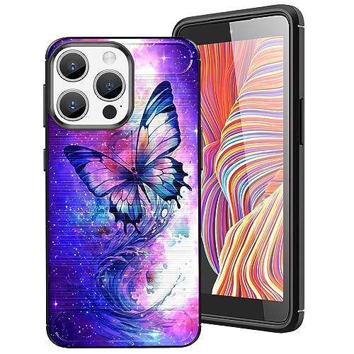 DHEEBFWE Promax Schutzhülle für iPhone 15 Promax (2023), dünn, weiches TPU, gebürstete Textur, stoßdämpfend, rutschfest, Schmetterlings-Design von DHEEBFWE