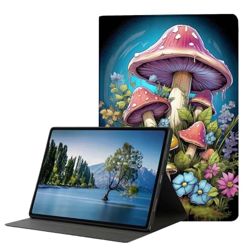 DHEEBFWE Schutzhülle für Kindle Fire HD 10 Tablet (5. / 7. / 9. Generation 2015 / 2017 / 2019), verstellbarer Ständer, Schutzhülle für Kindle Fire HD 10, Pilz von DHEEBFWE
