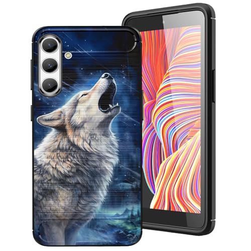 DHEEBFWE Schutzhülle für Samsung Galaxy S25 Plus, gebürstete Textur, ultradünne und weiche TPU-Schutzhülle für Samsung Galaxy S25 Plus 6,7 Zoll, Wolf von DHEEBFWE