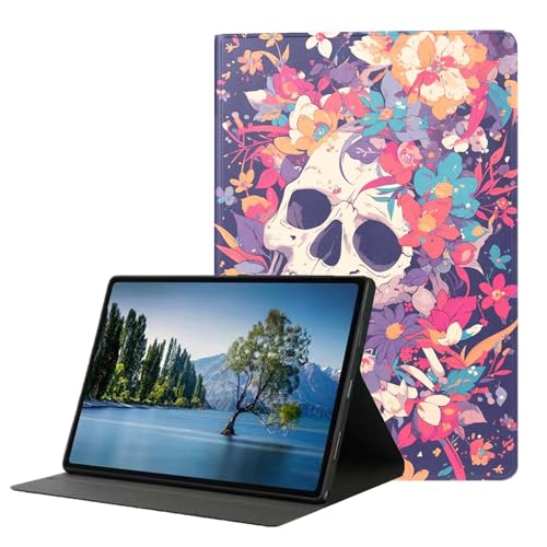DHEEBFWE Schutzhülle für Samsung Galaxy Tab A 10.1 Tablet 2019 Modell T510 T515 T517, Premium-Leder-Folio-Ständer, automatische Wake/Sleep-Funktion, mehrere Betrachtungsständer, Blumenschädel DHEEBFWE Schutzhülle für Samsung Galaxy Tab A 10.1 Tablet 2019 Modell T510 T515 T517, Premium-Leder-Folio-Ständer, automatische Wake/Sleep-Funktion, mehrere Betrachtungsständer, Blumenschädel von DHEEBFWE