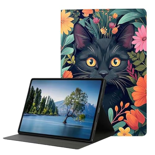 DHEEBFWE Schutzhülle für Samsung Galaxy Tab A 10.1 Tablet 2019 Modell T510 T515 T517, Premium-Leder-Folio-Ständer, automatische Wake/Sleep-Funktion, mehrere Betrachtungsständer, schwarze Katze im DHEEBFWE Schutzhülle für Samsung Galaxy Tab A 10.1 Tablet 2019 Modell T510 T515 T517, Premium-Leder-Folio-Ständer, automatische Wake/Sleep-Funktion, mehrere Betrachtungsständer, schwarze Katze im von DHEEBFWE