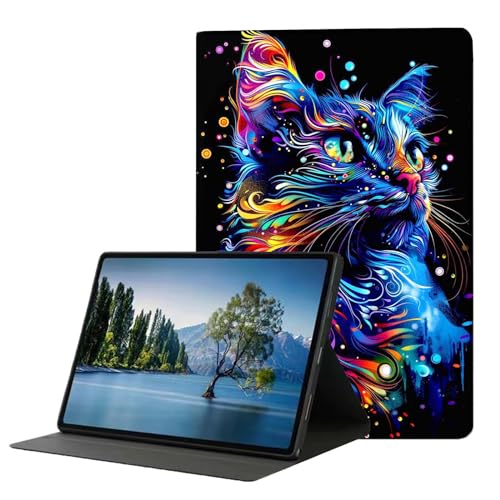 DHEEBFWE Schutzhülle für Samsung Galaxy Tab A 8,4 Zoll SM-T307, Premium-Leder-Folio-Ständer, automatische Wake-/Sleep-Funktion, mehrere Betrachtungsständer, farbige Katze DHEEBFWE Schutzhülle für Samsung Galaxy Tab A 8,4 Zoll SM-T307, Premium-Leder-Folio-Ständer, automatische Wake-/Sleep-Funktion, mehrere Betrachtungsständer, farbige Katze von DHEEBFWE
