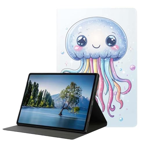 DHEEBFWE Schutzhülle für Samsung Galaxy Tab A 8.0 2019 (SM-T290/T295). Hochwertige Lederhülle mit automatischer Wake-/Sleep-Funktion, mehrere Betrachtungswinkel, niedliche Quallen von DHEEBFWE