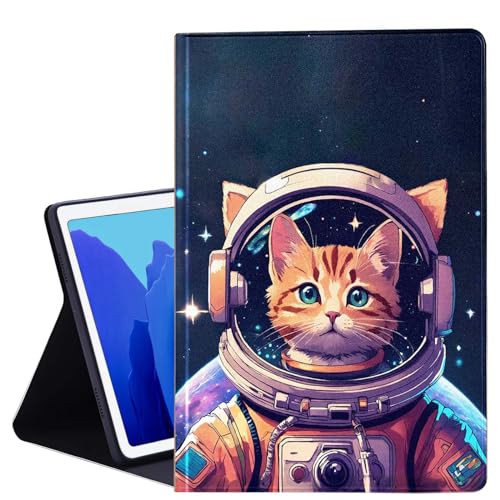 DHEEBFWE Schutzhülle für Samsung Galaxy Tab A7 Lite 22,1 cm (8,7 Zoll), verstellbarer Klappständer, Schutzhülle für Galaxy Tab A7 Lite 2021, Astronauten-Katzen-Design von DHEEBFWE