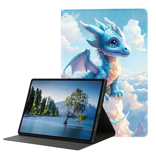 DHEEBFWE Schutzhülle für Samsung Galaxy Tab S5e 2019, 26,7 cm (10,5 Zoll) Modell SM-T720/T725, Premium-Leder-Folio-Ständer, automatische Wake/Sleep-Funktion, mehrere Betrachtungsständer, blauer Drache von DHEEBFWE