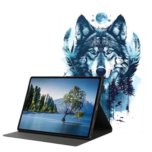DHEEBFWE Schutzhülle für Samsung Galaxy Tab S9 Plus/S9 FE Plus 5G 12,4 Zoll 2023. Hochwertige Lederhülle mit automatischer Wake/Sleep-Funktion, mehrere Betrachtungswinkel, amerikanisches Wolf-Design DHEEBFWE Schutzhülle für Samsung Galaxy Tab S9 Plus/S9 FE Plus 5G 12,4 Zoll 2023. Hochwertige Lederhülle mit automatischer Wake/Sleep-Funktion, mehrere Betrachtungswinkel, amerikanisches Wolf-Design von DHEEBFWE