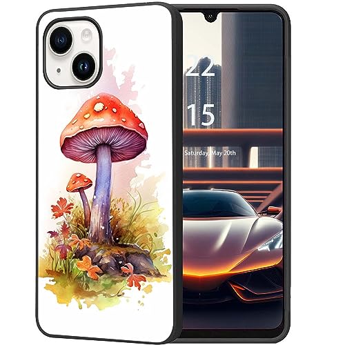 DHEEBFWE Schutzhülle für iPhone 13, 15,5 cm (6,1 Zoll), weich, mattiert, TPU, dünn, stoßdämpfend, kratzfest, langlebig, psychedelischer Pilz von DHEEBFWE