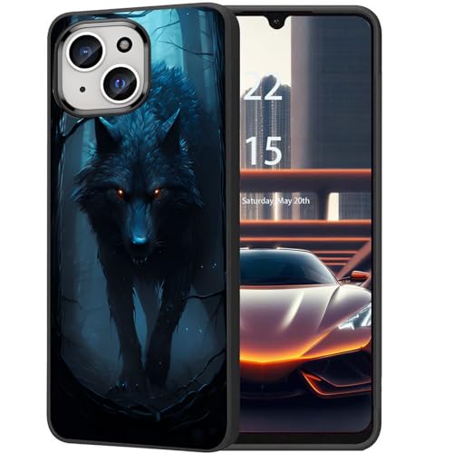 DHEEBFWE Schutzhülle für iPhone 14 Plus, ultradünn, Silikon, weich, mattiert, TPU, stoßdämpfend, kratzfest, Schutzhülle für iPhone 14 Plus, 17 cm (6,7 Zoll), Motiv: Beast Wolf von DHEEBFWE