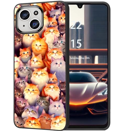 DHEEBFWE Schutzhülle für iPhone 14 Plus, ultradünn, Silikon, weich, mattiert, TPU, stoßdämpfend, kratzfest, Schutzhülle für iPhone 14 Plus, 17 cm (6,7 Zoll), süßes Katzen-Design von DHEEBFWE