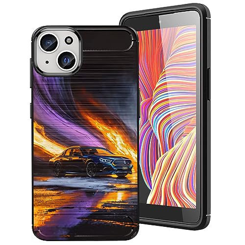 DHEEBFWE Schutzhülle für iPhone 15 Plus (2023), dünn, weiches TPU, gebürstete Textur, stoßdämpfend, rutschfest, klassisches Sportwagen-Design von DHEEBFWE