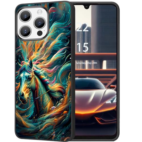 DHEEBFWE Schutzhülle für iPhone 15 Pro, dünn, mattiert, TPU, weich, stoßdämpfend, kratzfest, langlebig, Pferdemotiv DHEEBFWE Schutzhülle für iPhone 15 Pro, dünn, mattiert, TPU, weich, stoßdämpfend, kratzfest, langlebig, Pferdemotiv von DHEEBFWE