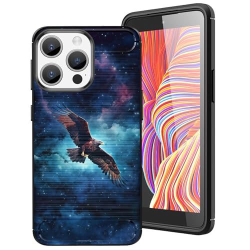 DHEEBFWE Schutzhülle für iPhone 15 Pro, dünn, weich, TPU, gebürstete Textur, stoßdämpfend, rutschfest, Schutzhülle für iPhone 15 Pro (2023), Motiv "fliegender Adler" von DHEEBFWE