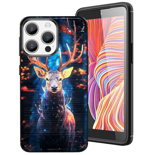 DHEEBFWE Schutzhülle für iPhone 15 Promax (2023), 17,3 cm (6,8 Zoll), Karbonfaser, dünn, weich, TPU, gebürstete Textur, stoßdämpfend, rutschfest, Motiv: Traumelch von DHEEBFWE