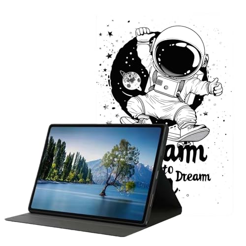 DHEEBFWE Tablet-Hülle für Samsung Galaxy Tab A 8.0 2017 (SM-T380/T385), Premium-Leder-Folio-Ständer, automatische Wake-/Sleep-Funktion, mehrere Betrachtungsständer, Astronauten-Skateboarding von DHEEBFWE